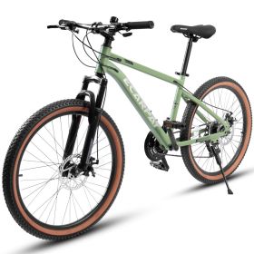 A24301 Mountain Bike 24 Inch Wheels, 21-Speed Mens Womens Trail Commuter City Mountain Bike