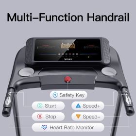 Home Auto-Folding Treadmill with 3 Level Incline, Multi-Function Handrail with Pulse Sensors, 3.0 HP Ultra Quiet Brushless Motor, 8.7 MPH