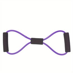 8-shaped Yoga Elastic Tension Band For Men Women Home Gym Pilates Fitness, Arm Back Shoulder Training Resistance Band, Yoga Stretch Belt (Color: purple)
